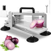 Commercial Tomato Slicer, 3/8 inch Tomato Cutter Slicer, Stainless Steel Heavy Duty Tomato Slicer Machine, Manual Tomato Slicer with Non-slip Feet, for Cutting Tomatoes, Cucumbers, Bananas